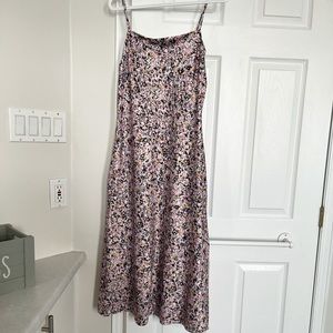 Dynamite Ditsy Floral Satin Slip Midi Dress